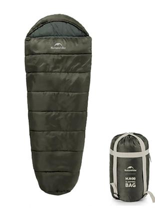 Спальник с капюшоном naturehike cnk2300sd014 mj600 сич, зеленый