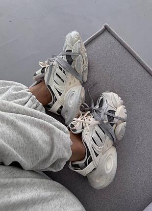 😍 жіночі кросівки adidas xlg runner | dirty white / silver premium (3)