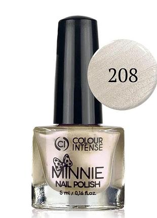 Лак для нігтів colour intense minnie 5 мл np-16 № 208 перламутровый pearl vanilla жемчужно-ванильный