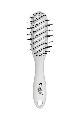 Щітка для волосся масажна пластикова продувная salon professional біла
