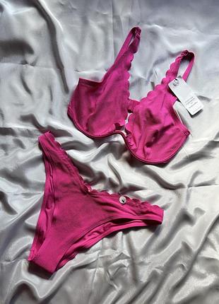 Рожевий купальник фуксія з люрексом hunkemoller