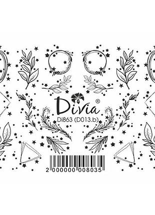 Наклейки для нігтів divia водна 3d контурна di863 d-013.b гілочки daily skin care