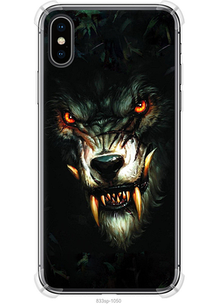 Чехол на iphone x дьявольский волк из силикона fch_0175153