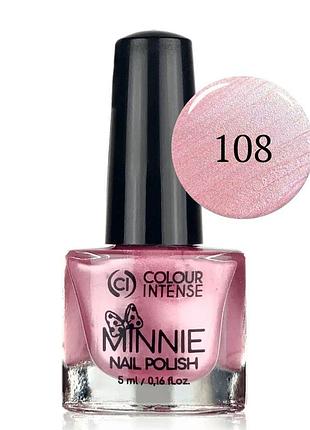 Лак для ногтей colour intense mini 5 мл. np-16 no 108 п перламутровый розовый daily skin care