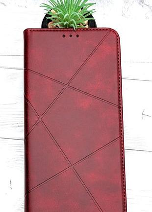 Чехол книжка business leather для poco m7 4g с подставкой красный