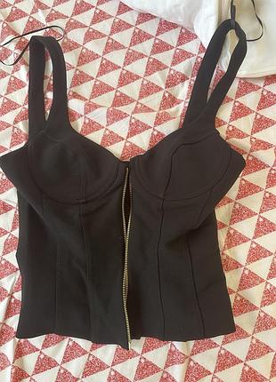 Корстений топ на молнії від zara, розмір xs