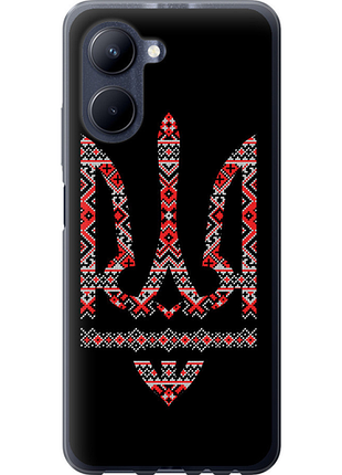 Чехол на realme c33 герб - вышиванка на черном фоне из силикона fch_0155900