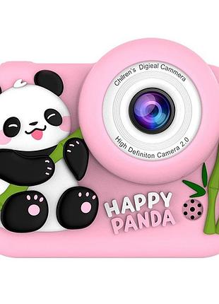 Фотоаппарат игрушечный панда pink, цифровая камера для малышей, детский фотоаппарат kids camera qx-19