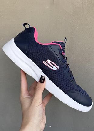 Skechers жіночі кросівки 40 р. / 27 см / темно-сині з рожевим