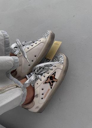 😍 женские кроссовки golden goose sstar | leo print / silver sparkle premium (8) 💛