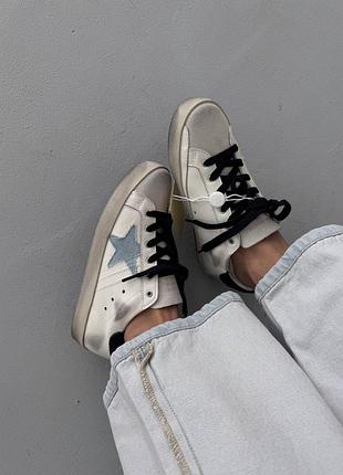 😍 женские кроссовки golden goose | ggdb dated edition | white / blue denim 💙 (10)