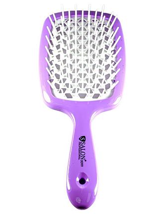 Щетка для волос salon professional продуваемая 20 см sp0099 sl, фиолетовая с белым