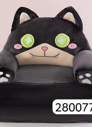 Кресло-игрушка котик черный 3 подушки (280077)