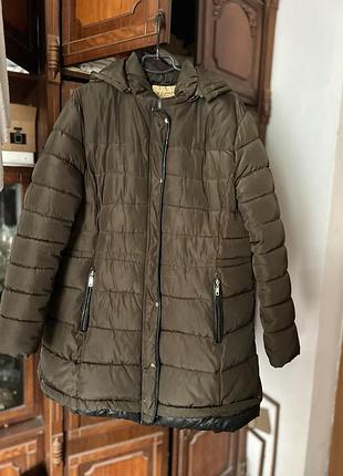 Жіноча подовжена куртка-пуховик f.d. joseph (розмір 56-58 / 3xl) — кольору хакі
