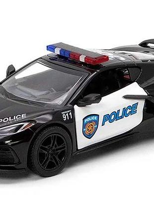 Металлическая машинка kinsmart chevrolet corvette police 2021 1:36 инерционная kt5432wp
