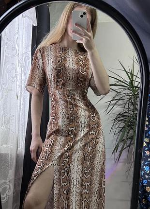 Стильное, длинное платье в животный принт 2