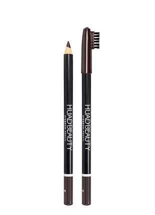 Олівець для брів водостійкий huda beauty зі щіткою, 02 темно-коричневий daily skin care