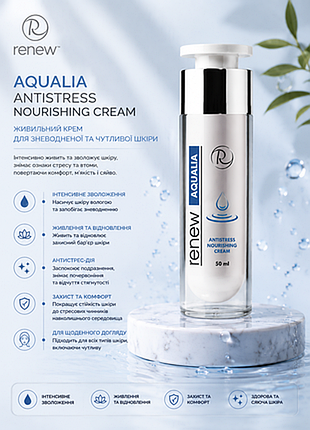 Renew aqualia antistress nourishing cream😳поживний  крем антистрес для обличчя ренью