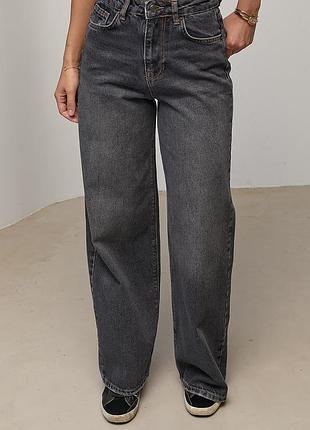Джинси wide leg прямого крою - чорний цвет, 42р (є розміри) 36, нове