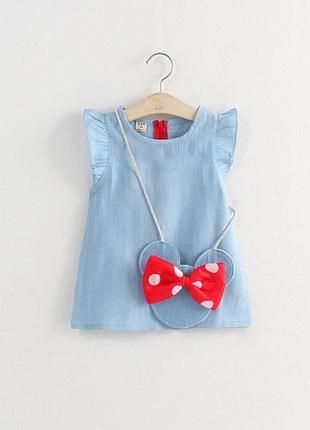 Платье для девочки голубое 1289, размер 110