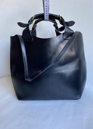 Велика сумка із натуральної шкіри zara