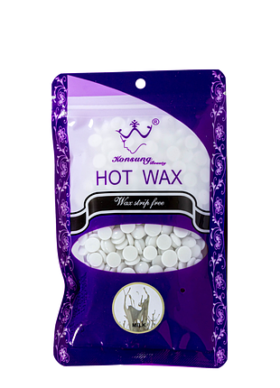 Віск плівковий для депіляції в гранулах konsung hot wax 100 г milk