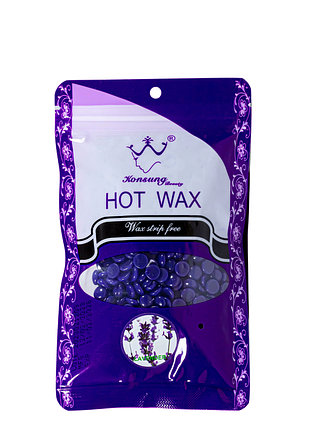 Віск плівковий для депіляції в гранулах konsung hot wax 100 г lavender