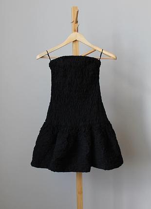 Стильна чорна сукня бандо з дорогої лінійки h&m edition