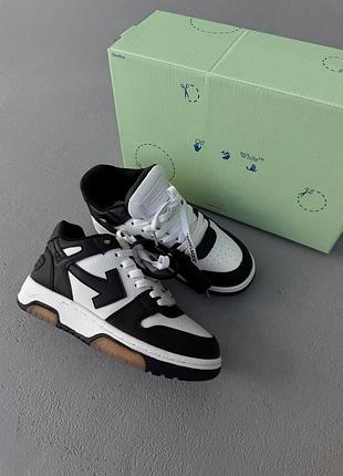 😍 женские кроссовки of f white x out office | black / white / gum premium