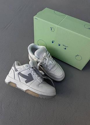 😍 женские кроссовки of f white x out office | white / grey premium