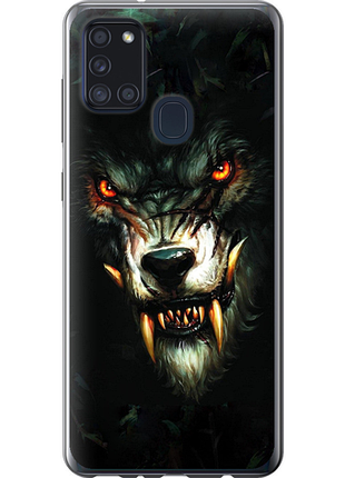 Чехол на samsung galaxy a21s a217f дьявольский волк из силикона fch_0020274