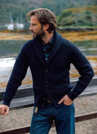 Мужской кардиган с шалевым воротником cotton blend ribbed shawl collar cardigan от marks &amp; spencer.