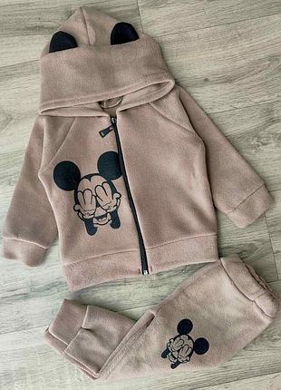 Костюм флісовий "mickie mouse" коричневий