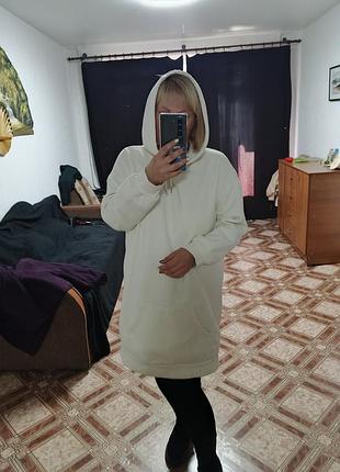 Свитер туника платье свитер худи спортивная плата платья платье платьте большого размера теплое на флиссе