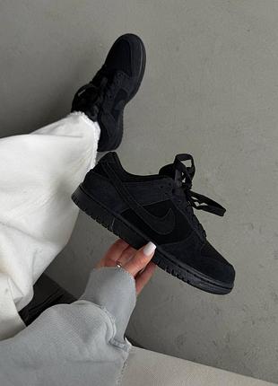 Кроссовки женские nike sb dunk | nubuck full black premium