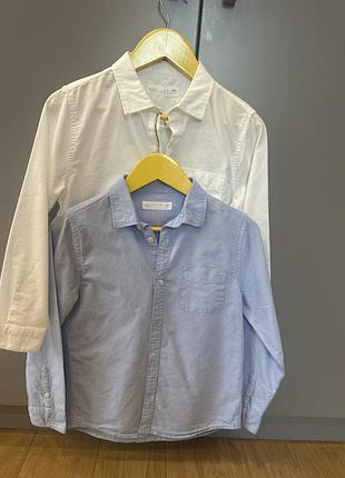 Рубашки zara 2 шт 128 см