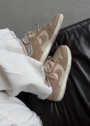 Кроссовки женские nike sb dunk | low light brown suede premium