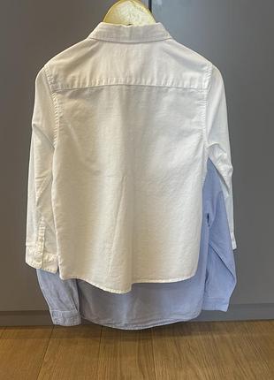 Рубашки zara 2 шт 128 см 4