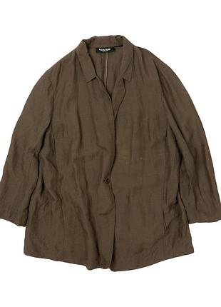 Emanuel ungaro brown blazer women’s jacket oversize linen like  [bwh013302]
