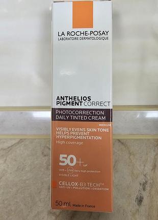 Spf 50 la roche posay anthelios pigment correct тональний 50мл