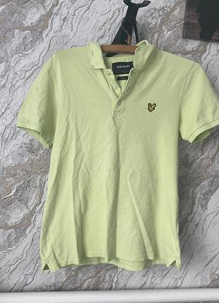 Футболка чоловіча lyle&scott стан(ідеал) салатово лаймовий колір ,розмір(l)