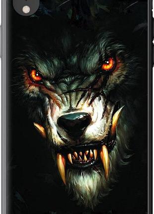 Чехол на iphone xr дьявольский волк из силикона fch_0175168