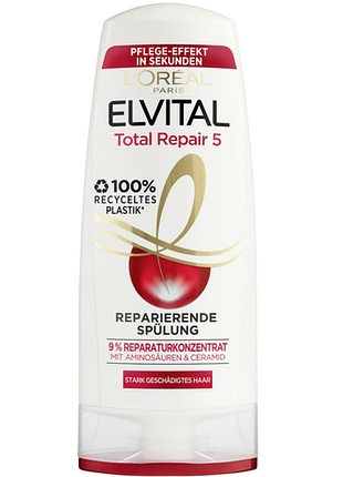 Кондиціонер для відновлення сильнопошкодженого волосся l'oreal paris elvital total repair 5 250 мл