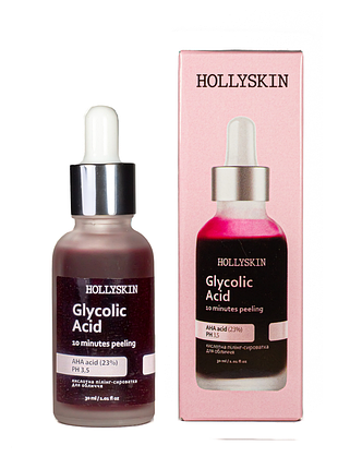 Кислотна пілінг-сироватка для обличчя hollyskin glycolic acid 30 мл daily skin care