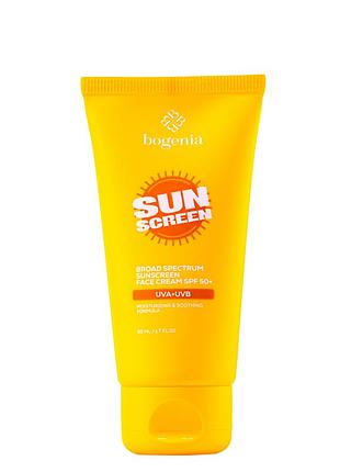 Сонцезахисний крем для обличчя bogenia sunscreeen face cream spf50+ 50 мл (bg463)