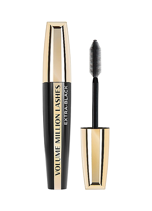 Туш для вій l'oreal paris volume million lashes extra-black об'ємна 100%