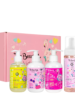 Подарочный набор косметики для детей top beauty "фламинго", 4 продукта daily skin care