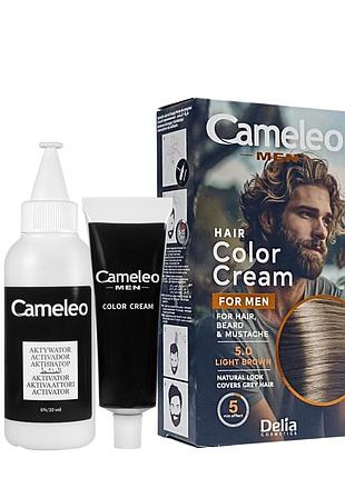 Фарба для бороди та волосся delia cameleo men 5.0 світло-коричнева, 30 мл daily skin care