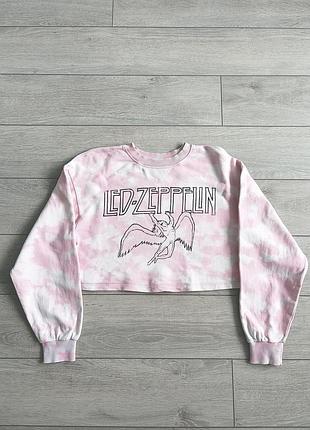 Жіночий світшот bershka led zeppelin кофта кроп-топ лонглів батнік
