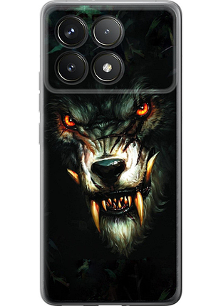 Чехол на xiaomi poco f6 pro дьявольский волк из силикона fch_0175169